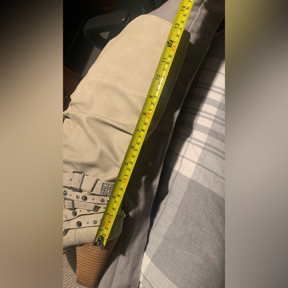 white beautiful Studded/Rhinestone tall Boots - Picture 7 of 7